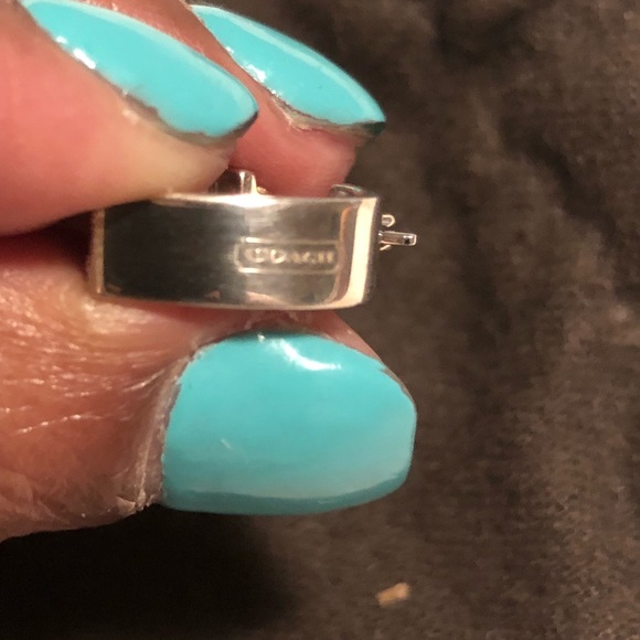 100% Authentic Sterling Silver COACH Earrings RARE - Picture 4 of 6